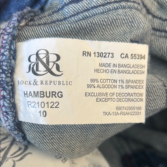 Rock & Republic Blue Star Pattern Jeans - Picture 8 of 9